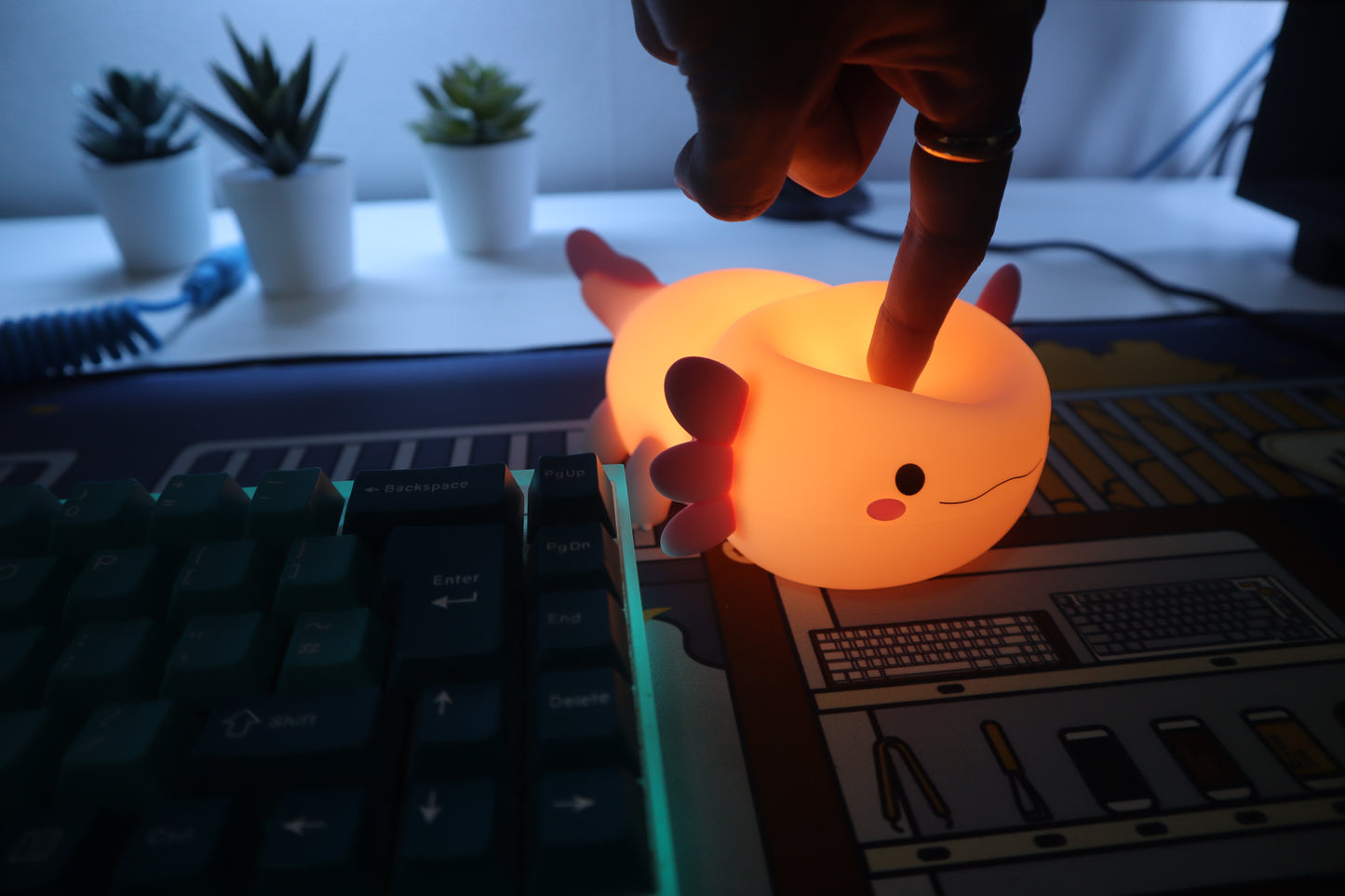 Cute Axolotl Night Lamp