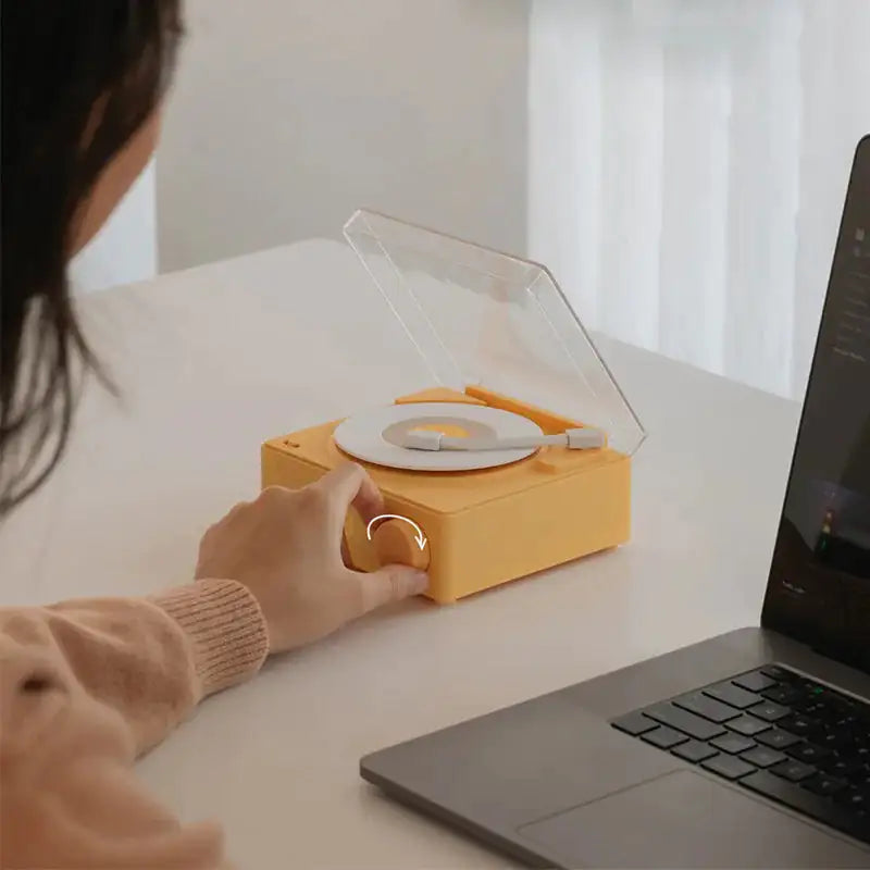 Retro Vinyl Wireless Bluetooth Speaker Alarm Clock