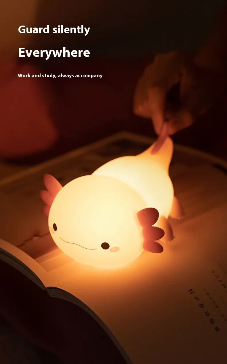 Cute Axolotl Night Lamp